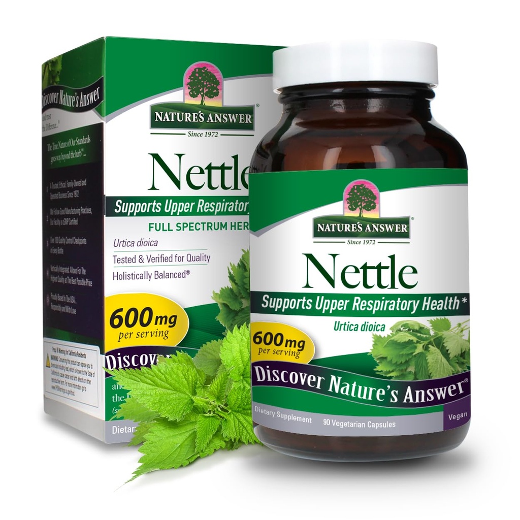 Odpověď přírody Nettle Leaf Vegan Kapsle 90 Počet 124; Podpora Prostate current 124; Přírodní energie currency 124; Imunitní podpora current 124; Denní dodatek