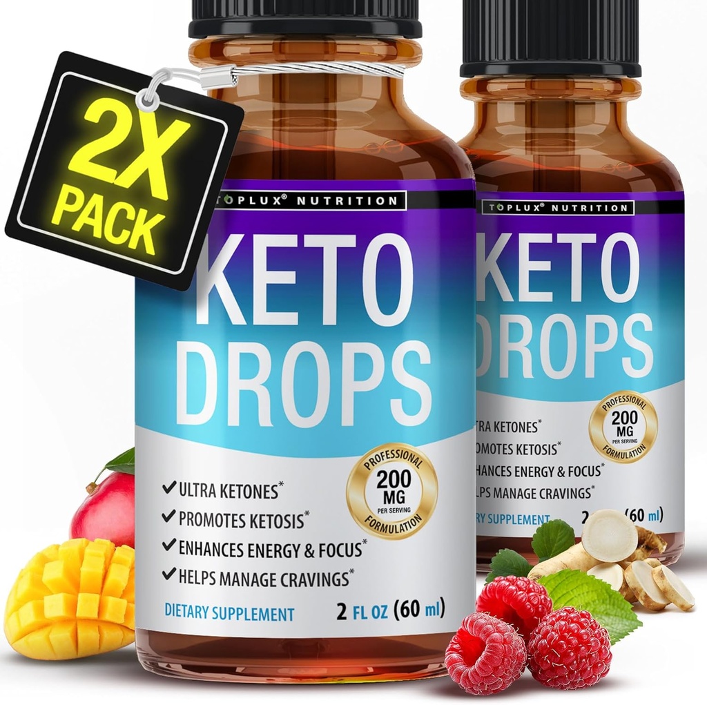 Topux Keto Diet Kapky Ketogenní dodatek - Premium Formule na podporu Ketosis, Lepší absorpční tekutina, Garcinia Cambogia, pro muže a ženy