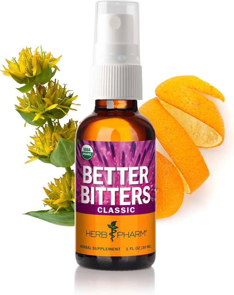 Herb Pharm Lepší Bitters Certified Organic Digestive Bitters, Absinthium, 1 Ounce