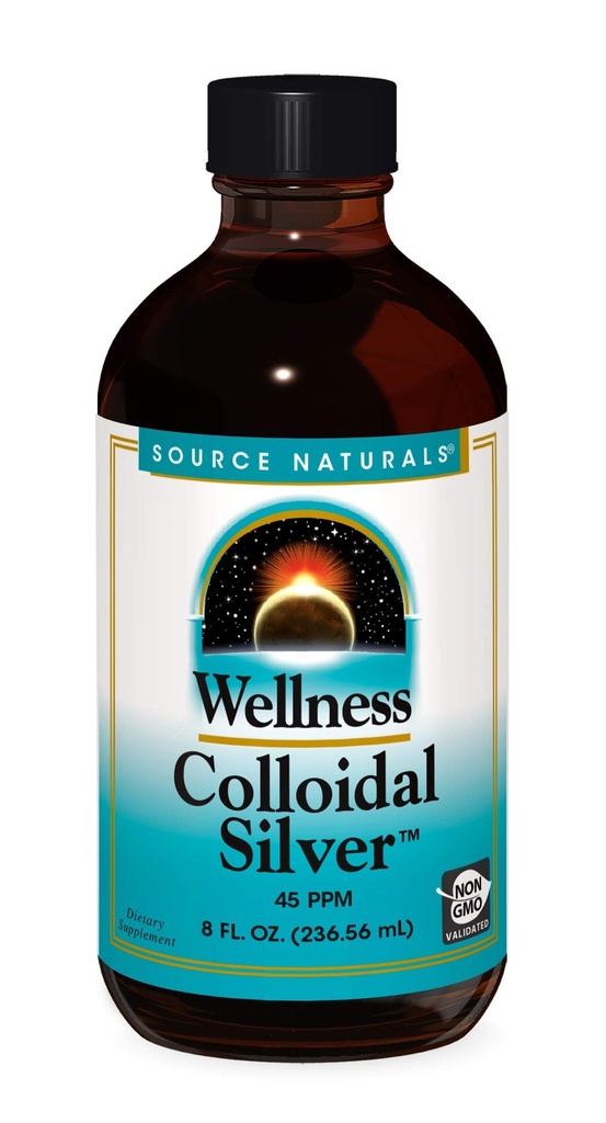 Zdroj Naturals Wellness Koloidní stříbro 45 ppm, podporuje fyzické zdraví * - 8 Fluid oz