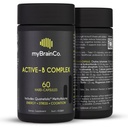 myBrainCo. Active-B Complex - vysoce účinný vitamin B s doplňkem B2, B6, B12 & Methylfolát - Podporuje energii, funkci mozku a nervový systém - 60 Vege- Kapsle