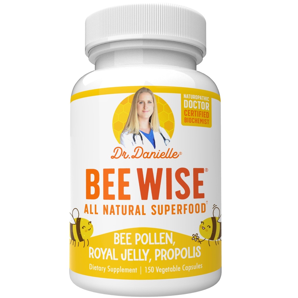 Dr. Danielle 's Bee Wise - Bee Pollen Dodatek - Bee Well s Royal Jelly, Propolis, Beepylen ve 4 Daily Bee Pollen Kapsle