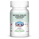 Maxi Health Methyl Folate Lozenges s B12 & B6, ochucená paměť, kardiovaskulární zdravotní hormon & imunitní podpora gluten zdarma, Kosher Berry, 90 Počet