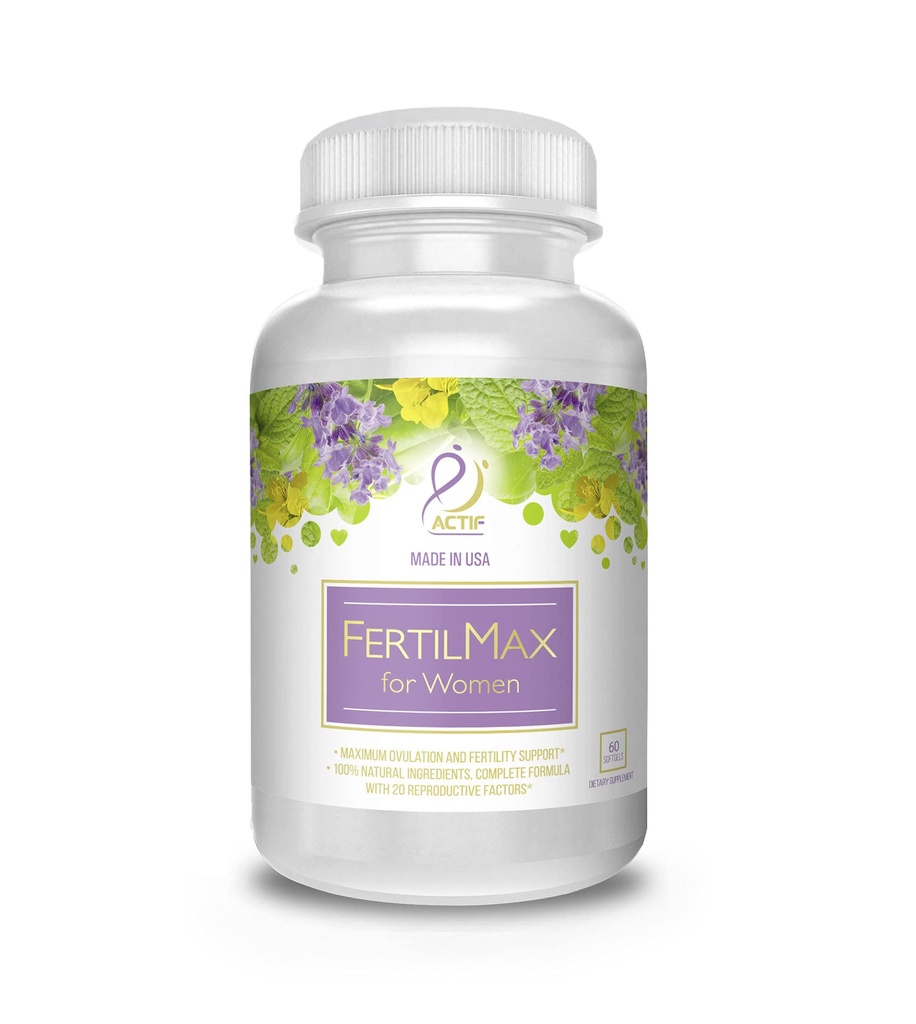 ActiF FertilMax pro ženy - # 1 Doplněk plodnosti a ovulační podpora, Maximální síla, Klinicky osvědčený - Non- GMO, Made in USA, 60 Počet