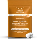 Viter Energy 40 mg Coffeine Mints - Cukr zdarma, B Vitamíny, Vegan, Posiluje rychlé energetické upozornění zaměření, Caffeinované Nootropní Doplněk pilulky (Čokoládová máta Flavor, 8oz, Bulk Bag)