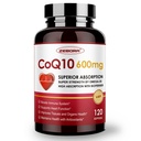 ZEBORA CoQ10-600mg-Softgels - Extra síla Coenzym Q10 s PQQ, Omega33 & BioPerine - High Absorption CoQ10 doplňky Antioxidant (Ubiquinon) pro srdeční zdraví a výrobu energie, 120 Softgels
