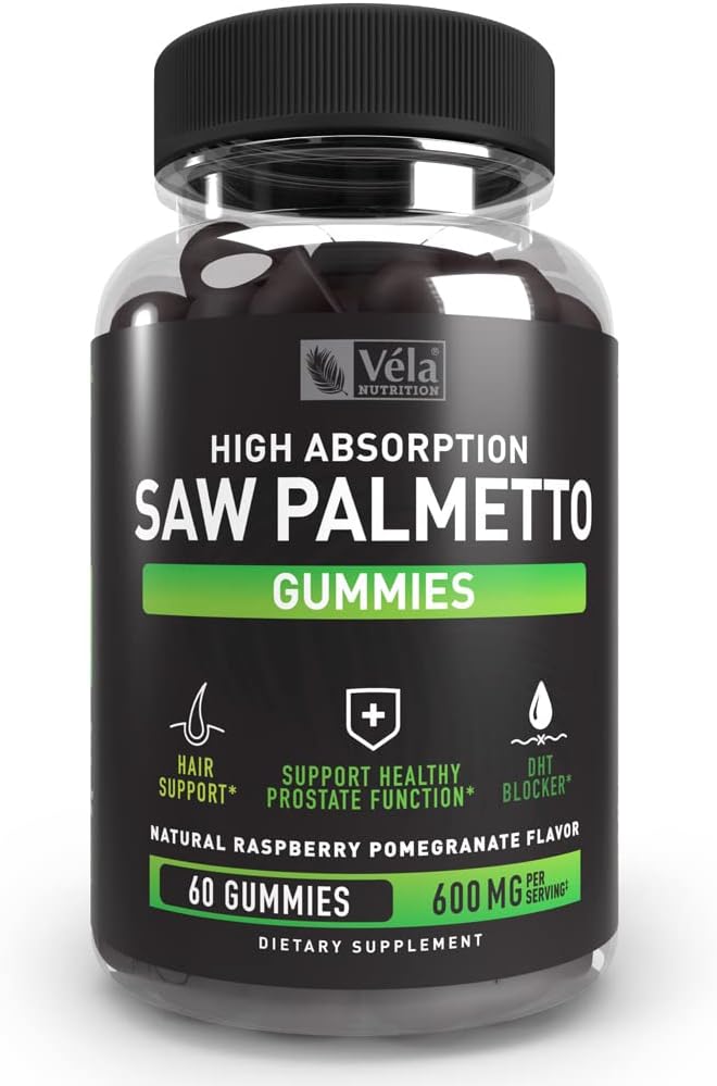 Saw Palmetto Gummies Komplex pro muže a ženy 124; Příplatek k růstu vlasů 124; Podpora funkce močení, Podpora funkce prostaty 124; DHT Blocker 124; 60 Gummies