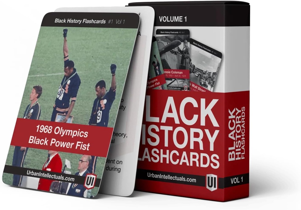 Urban Intelektuals Black History Flashcards - Svazek 1 Slavná černá kulturní dovolená Trivia hraní karty Vzdělávací činnost pro dospělé učebna