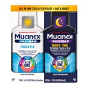 Mucinex Fast- Max Cold and Flu & Nightship Medicine pro dospělé, Over- The- Counter Medication Combo Pack for Sore throat Relief, Decongestant, Cough & Cold Medicine (2 x 6 Fl Oz)