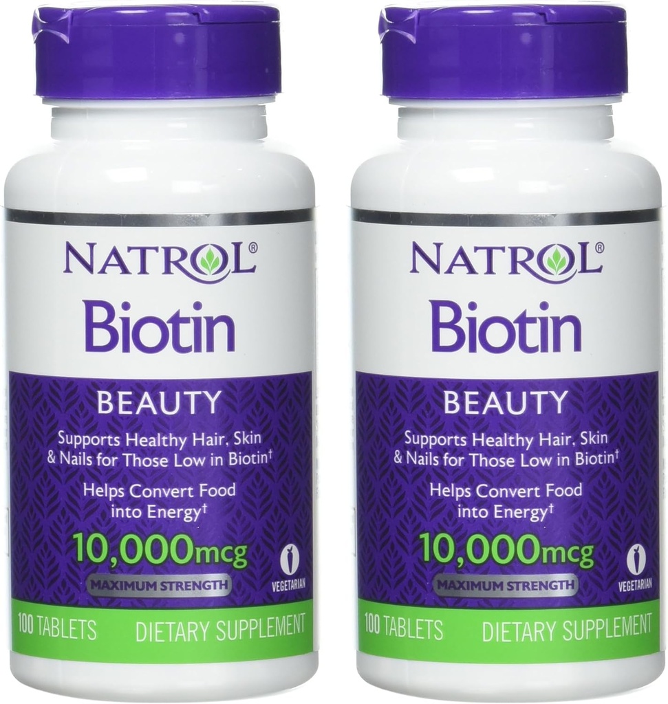 Natrol Biotin Tablet 10000 mcg, 100 Počet (Balení po 2)