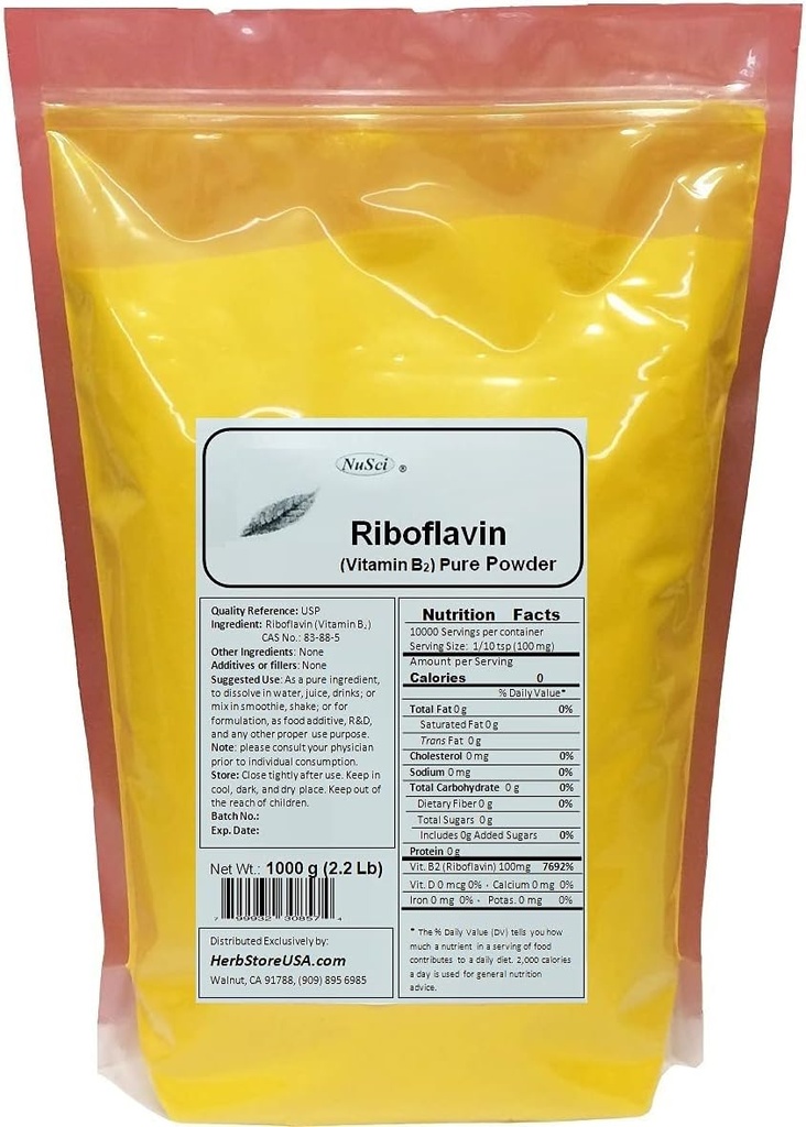 Vitamin B2 Riboflavin Čistá Powder Energy (1000 gramů)