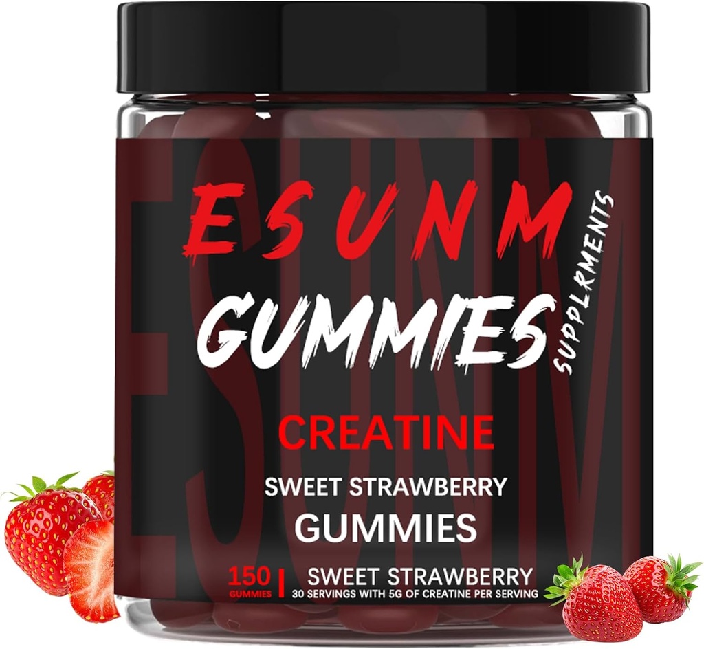Sweet Creatine Jahodové gumy Monohydrát per Serving, No Cukr nebo umělé barvy, Low- Calorie, Vegan & Halal, Blue Raspberry Flavor