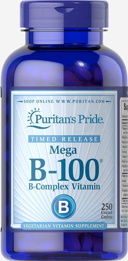 Puritan 's Pride Vitamin B-100 Complex Time Release Caplet, 250 Count