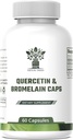1000mg Quercetin, 200mg Bromelain Complex - Imunitní podpora, Sezónní alergie & Respirační doplněk zdraví - Vegan, Non- GMO, 60 Kapsle