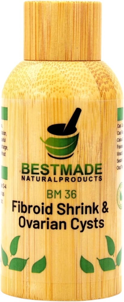 Fibroid zmenšení & ovariální cysty BM36 - Pomáhá zmenšit fibroidy a ovariální cysty, Balance Estrogen Levels a Prevent Regrowth, Podpora menstruační bolesti a bolesti Intercourse, 30 ml kapky 124; Bestmade