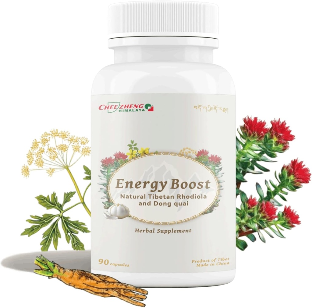 CheezhengHimalaya Rhodiola a Angelica Sinensis, zvýšení denní energie, snížení únavy, zlepšení krve a srdce zdraví, metabolismus, podpora Lung funkce, tibetské natual Byliny, 120 Veggie Kapsle