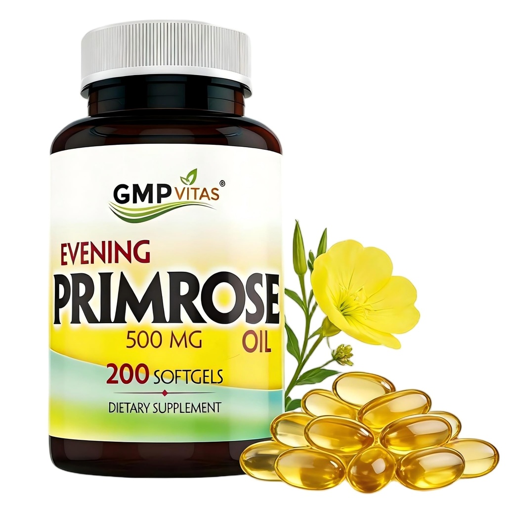 Večerní Primrose Oil 500 mg SoftgelsCold Pressed Softgels s 45 mg GLA Udržovat hladký-Zdravý vzhled Skin- podporuje Hormonální bilance