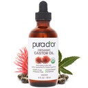 PURA D 'OR 4 Oz Organic Castor Oil - 100% čistý USDA Certified Cold Pressed, Hexane Free Eylash & Eyebrow Serum - Pro Fuller, Silnější řasy a obočí - kůže a vlasy