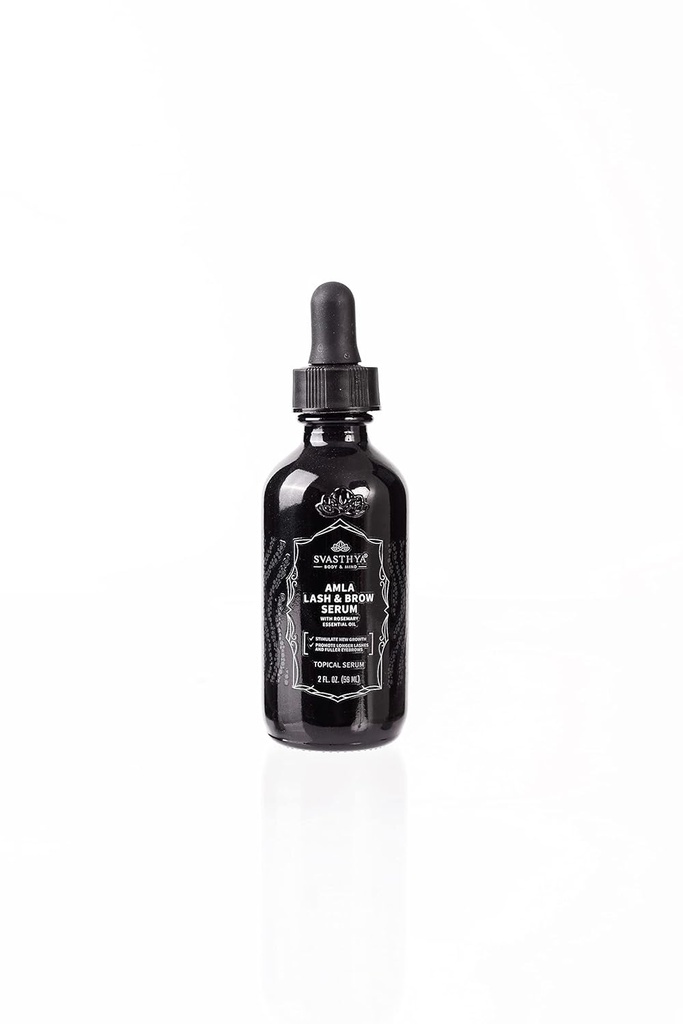 Svasthya Tělo & Mysl Organic Amla Castor Oil -Studený tlak pro Eyelash & Eyebrow růst - Lash Sérum pro delší, tlustší řasy - Růst vlasů olej s Amla pro silnější, zdravější vlasy