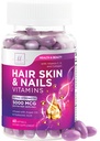 Vlasy, kůže a nehty Vitamíny pro ženy - Biotin 5000mcg na podporu růst vlasů s arganovým olejem, kolagen a hyaluronická kyselina, krásné, silnější kůže, vlasy a nehty vitamin dodatek - 60 Softgels