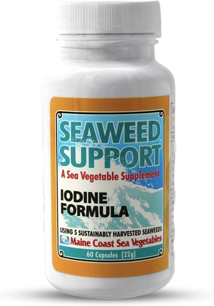 Maine Coast Moře Zelenina Mořské řasy Podpora Jod Formule 124; Zdroj jódu z mořských řas 124; Denní použití Jod dodatek 124; Organic Alaria, Rockweed, Sea Salttuce, Dulse & Bladderwrack směs 124; 60 Kapsle