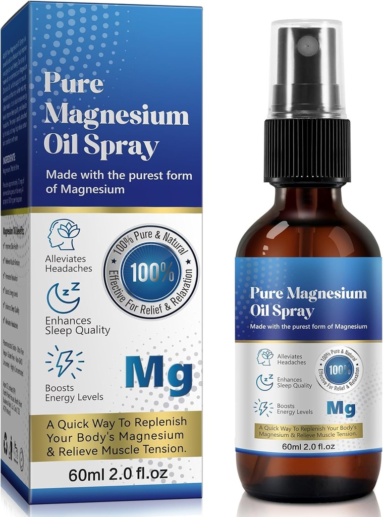 Generický 2 Fl Oz Magnesium Oil Spray - čistý a organický - vysoce koncentrovaný hořčík - Non- GMO, bezlepkové - snadno absorbovatelné (1pc)