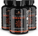 Imunitní podpůrné vitamíny na bázi vitaminu C, bezinky, zinek, echinacea, kurkumin, česnek. 10in1 Doplněk imunity Booster pro dospělé. Veg kapsle 60ct (3)