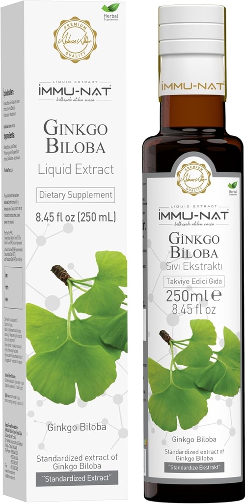 Ginkgo Biloba Premium Liquid Supplement - 8.5oz - Vylepšení paměti a kognitivní funkce - Bylinný vzorec