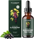 Betterbrand BetterLungs Elderberry Tincture Dietní dodatek - Všechny přírodní Sugar- Free Non-GMO Vegetarian pro zimní imunitní podporu (30 den)