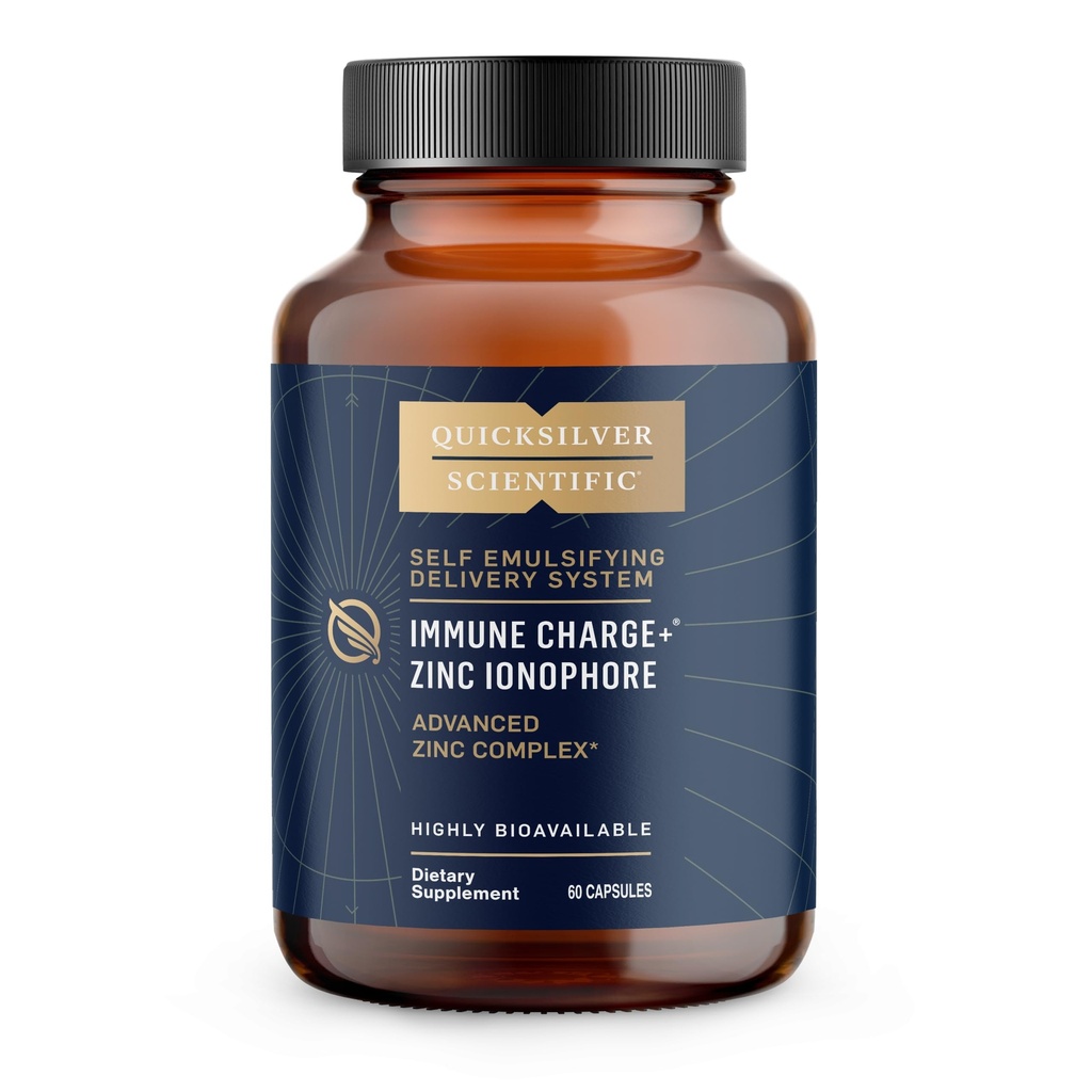 Quicksilver Scientific Immunication Charge + Zinek Ionophore - Zinek dodatek doplněný Quercetin, Luteolin, Hesperetin Immunical + GI Support (60 Kapsle)