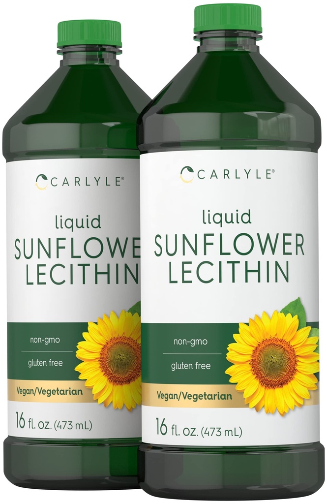 Carlyle Sunflower Lecithin Liquid 124; 16 oz OZ 124; 2 balení 124; Vegan, Vegetarian, Non- GMO, Soy Free, gluten Free