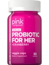 PINK Probiotika pro ženy PHARMAN 124; Digestive Health Support Capsules Plus Cranberry PHARMAN 124; 50 Count GARMAN 124; Vegetarian, Non- GMO & gluten zdarma dodatek