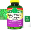 2 Pack- Light Spring Super B-Complex Tablety - Vitamin B6, B12, C, Thiamin, Biotin - Gluten- Free, Kompletní doplněk stravy s Light & Spring Guide - Podporuje energii a imunitu