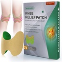 Knee Pain Relief Patch 24 Počet - Ohřívání Bylinné Knee Záplaty s Mugwort, Capsaicin & Menthol - 12 hodinová dlouhá Kolena Podpora kosti na kosti, Společná bolest, Svalová bolest