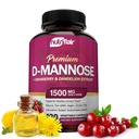 NutriFlair D- Mannose 1200mg, 120 Kapsle - s Cranberry a Pampeliška Extrakt - Natural Urinary Tract Health UTI Support - Best D Mannose Powder - Flush Nečistoty, Detox Tělo, pro ženy a muže