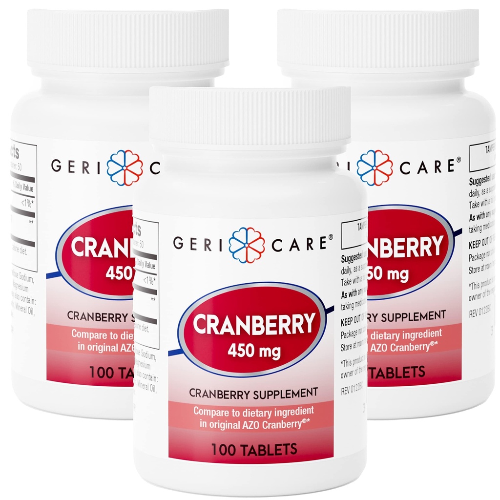 GeriCare Cranberry Supplement, 100 tablet 450 mg (3)