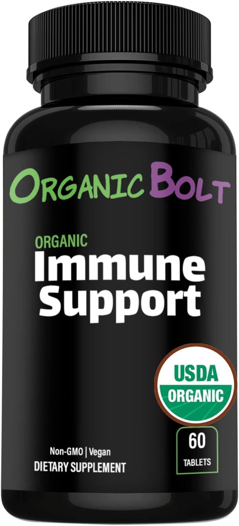 USDA Organic Imunitary Supplement, High potency 7- in-1 Imunity Booster Tablety s vitamínem C, Elderberry, Ginger, Moringa Leaf Powder, Česnek & Více - Vegan & Non- GMO, 20 Služeb