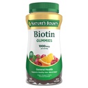 Přírodní Bounty Biotin Gummy, Vitamin dodatek, Podporuje zdravé vlasy, kůže, a nehty, Ovoce ochucené gumy, 1000 mcg, 110 Počet