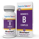 Superior Source Women? s B Complex - Doplněk pro podporu energie pro ženy - Multivitamin s vitaminem B12, vitaminem B3 & Více - B Doplněk vitaminu AIDS Heart Health - 60 Sublingválních Rozkládací tablety