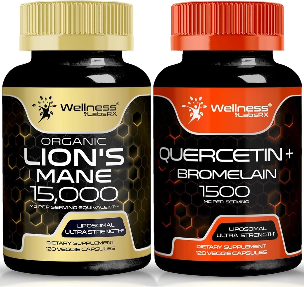 WELLNESS LABSRX Quercetin s Bromelain Ibrahim 124; Lví hříva Kapsle