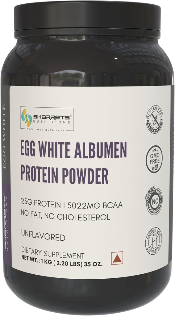 Vaječný bílý albumin protein prášek, 2,2 lbs bezochucený, proteinový prášek pro ženy Muži Dospělí sportovci kulturistika Začátečníci chlapci Dívky rodina, Halal Certified - Non GMO, Gluten Dairy zdarma