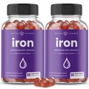 NutraChamps Iron Gummies s vitamínem C, 20mg Iron Blood Cell Formation Support, 120 Gummies for Iron Deficiency & Anemia, Energie, Focus, Imunite Boost Pack of 2