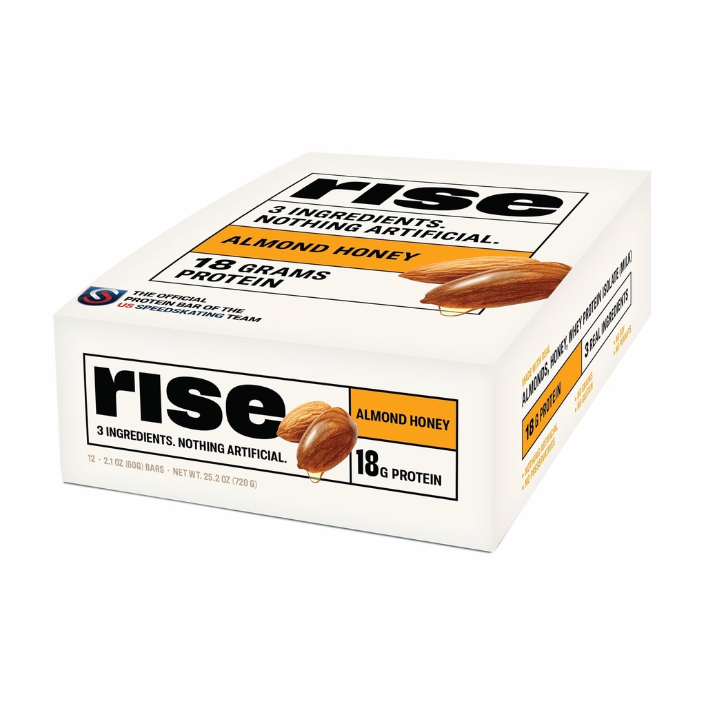 Rise snídaně syrovátka protein bary mandlový med, 18g protein, 2.01 oz (12 Pack)