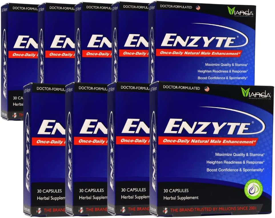 Enzyte ® Natural Male Enhancement Bundle for Quality and Stamina with Asian Ginseng, Ginkgo Biloba, Grape Seed Extract, Horny Goat Weed - 9 Pack Bundle