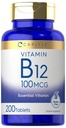 Carlyle vitamin B12 100mcg colum124; 200 Tablet colum124; Essential vitamin Supplement Cumber 124; Vegan, Non- GMO, a gluten Free Formule