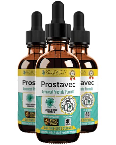 Prostavec Advanced Prostate Support Supplement - Liquid Formule for Faster Absorption with Pygeum, Saw Palmetto, Stinging Nettle + Turmeric & Damiana - Vegan, Non- GMO - 6 fl oz
