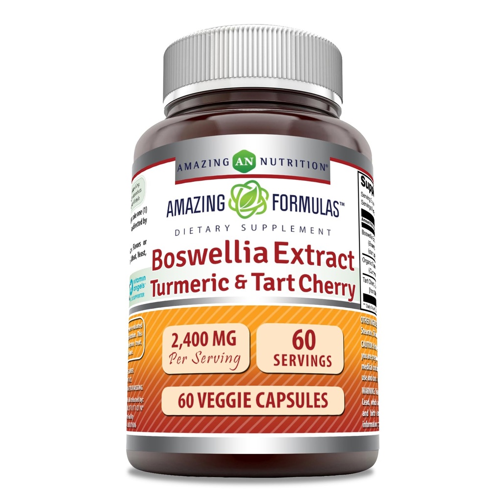 Amazing Applicas Bohwellia Extract Turmeric and Tart Cherry Supplement CLAS124; 2400 Mg Per Serving CLAS124; 60 Veggie Capsules CLAS124; Non- GMO CLAS124; Gluten Free CLAS124; Made in USA