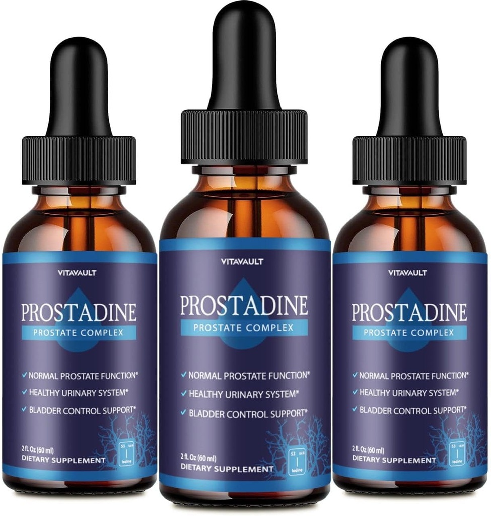 Prostadin, Potent Prostate Support Liquid Drops, Vysoce hodnocené Prostadin pro celkový Prostate Wellness, Easy- to- Use Dropper Form (3 balení)