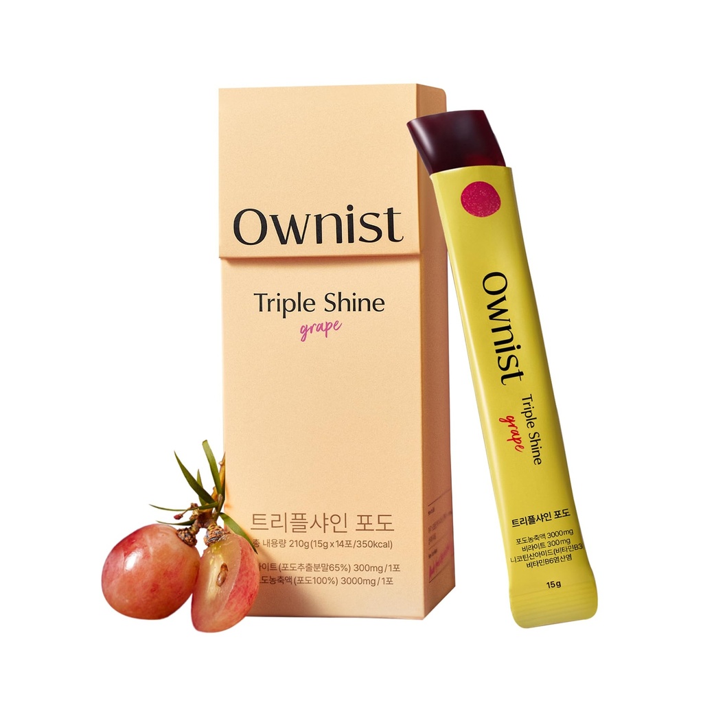 Ownist Triple Shine Grape Jelly On-The- - Cíle Dark Spots & Skin Brighting, Obsahuje Belight ™, Vitamíny B, C - 14 Stick Packs