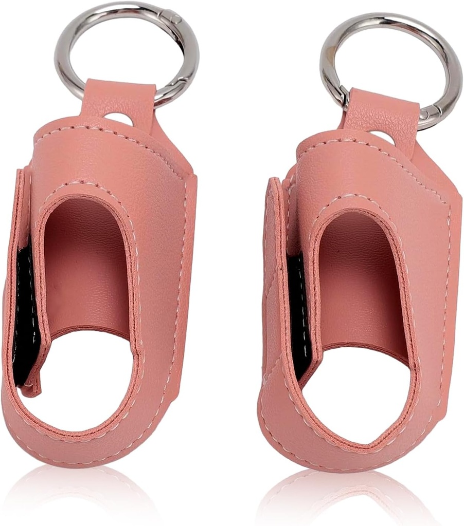 HURRISE 2ks Asthma Inhaler Holder, Inhaler Holder Keychain, Přenosná ochranná PU kůže pouzdro s karabinovým klipem - Versatilní použití, stylový a design pro cestování